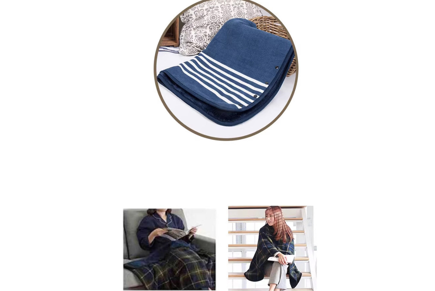 Multifunctional Flannel Shawl Blanket