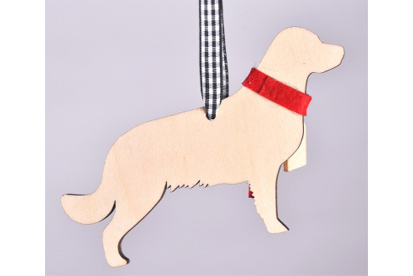 **Christmas Wooden Scarf Puppy Pendant - Holiday Tree Ornaments**