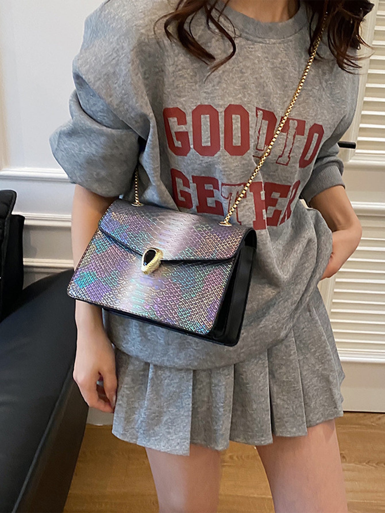 light luxury retro chain small square bag