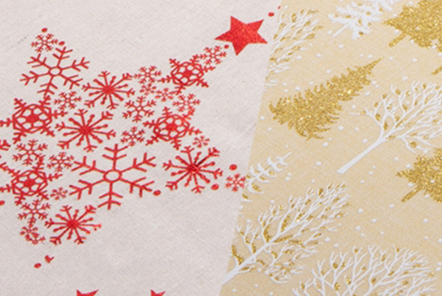 Christmas Gold-stamped Fine Linen Table Runner