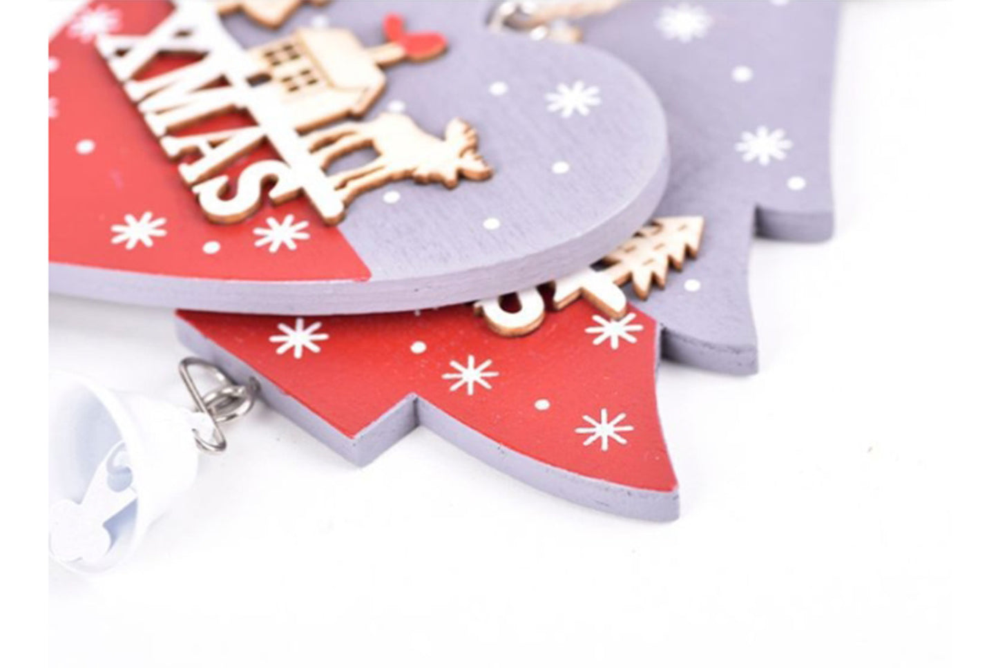 **Wooden Christmas Ornament Set - Classic Holiday Decoration**