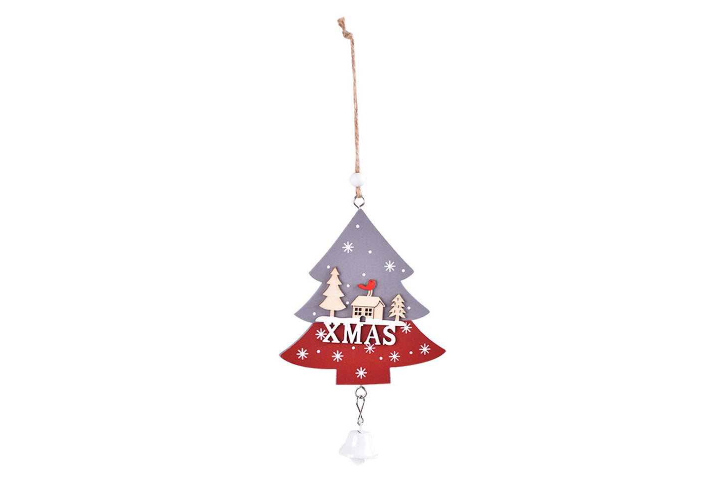 **Wooden Christmas Ornament Set - Classic Holiday Decoration**