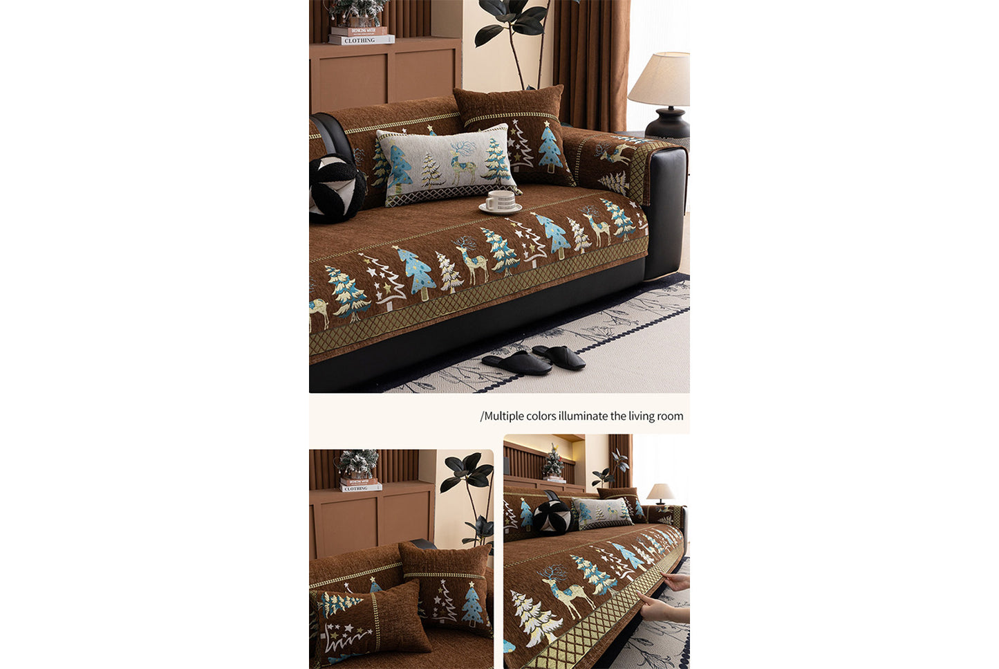 **Autumn/Winter Chenille Anti-Slip Sofa Cushion (Full Cover Sofa Cover)**