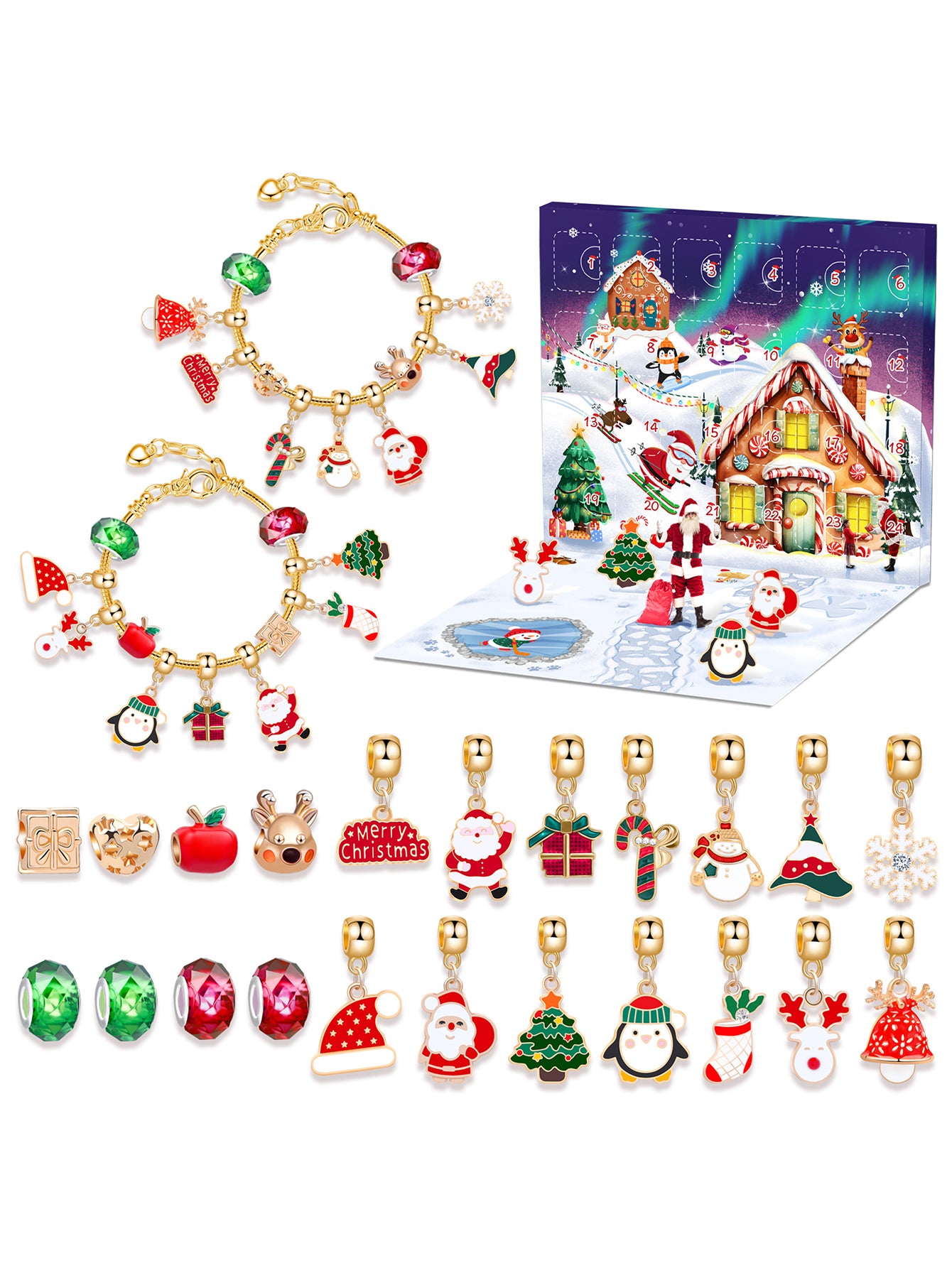 DIY Beaded Bracelet Set 24-grid Christmas Countdown Blind Box