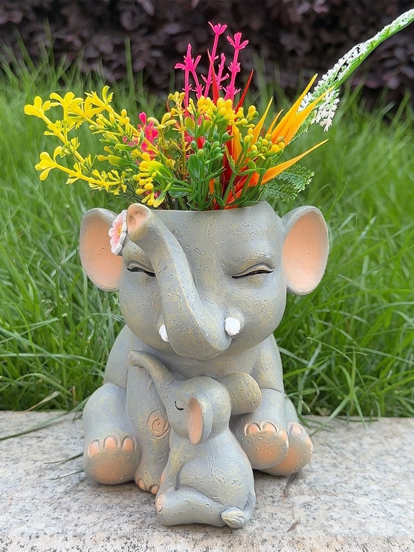 Creative and cute elephant flower pot ornaments
