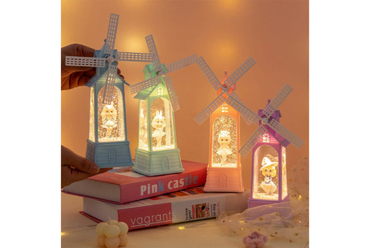 Creative Windmill Music Box - LED Light-Up Crystal Chandelier Gift