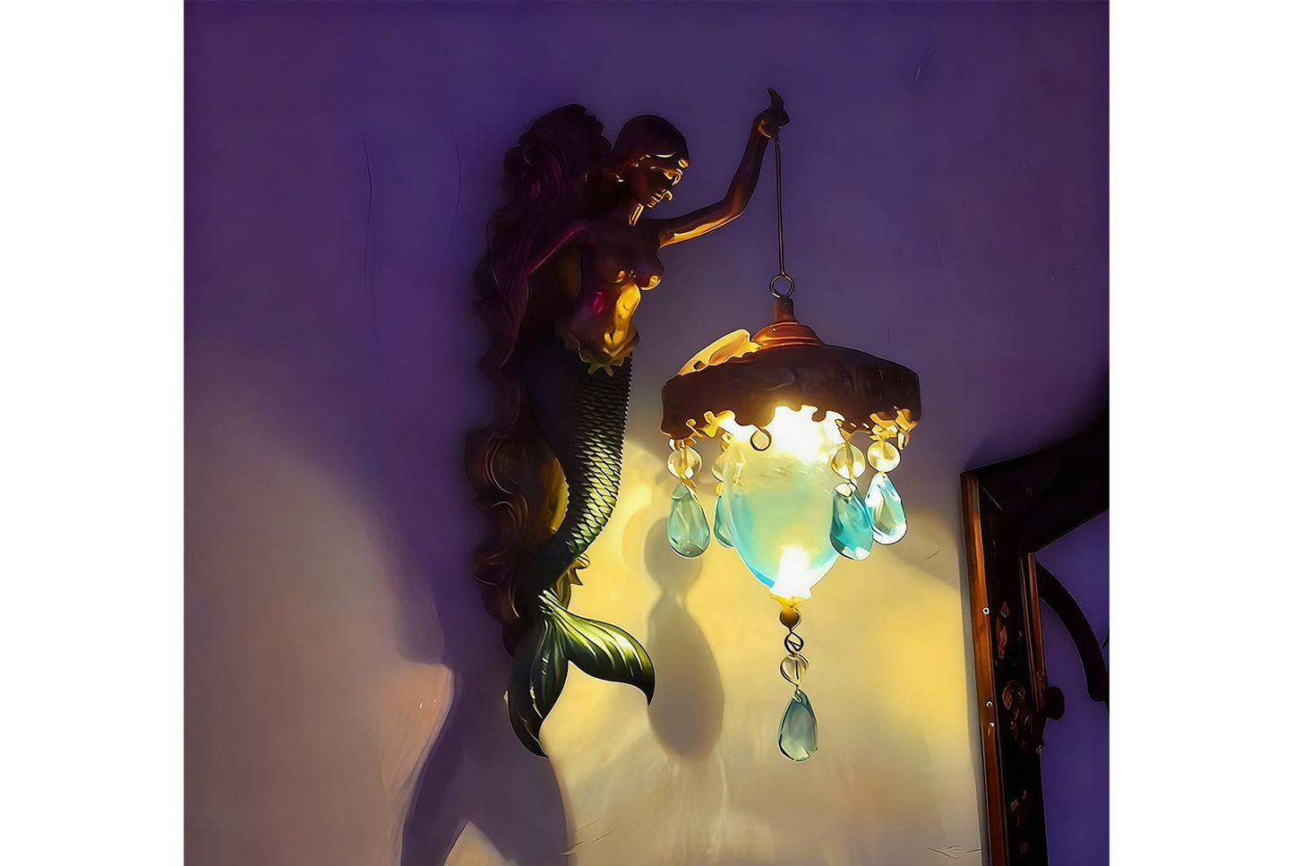**Mermaid Wall Lamp Resin Decorative**
