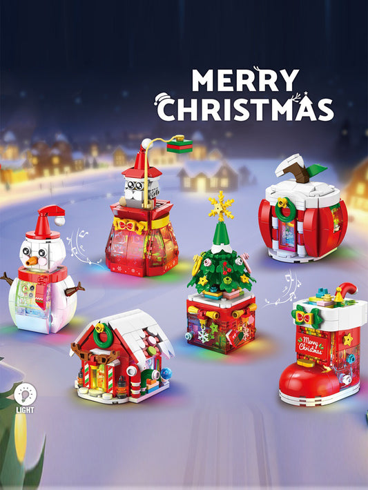 Christmas Building Block Countdown Calendar Blind Box Toy Set