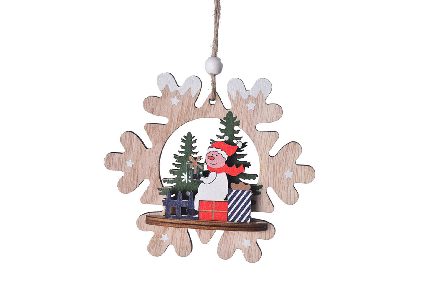 *Christmas Wooden 3D Ornament - Santa Claus, Snowman, and Deer Ornament*