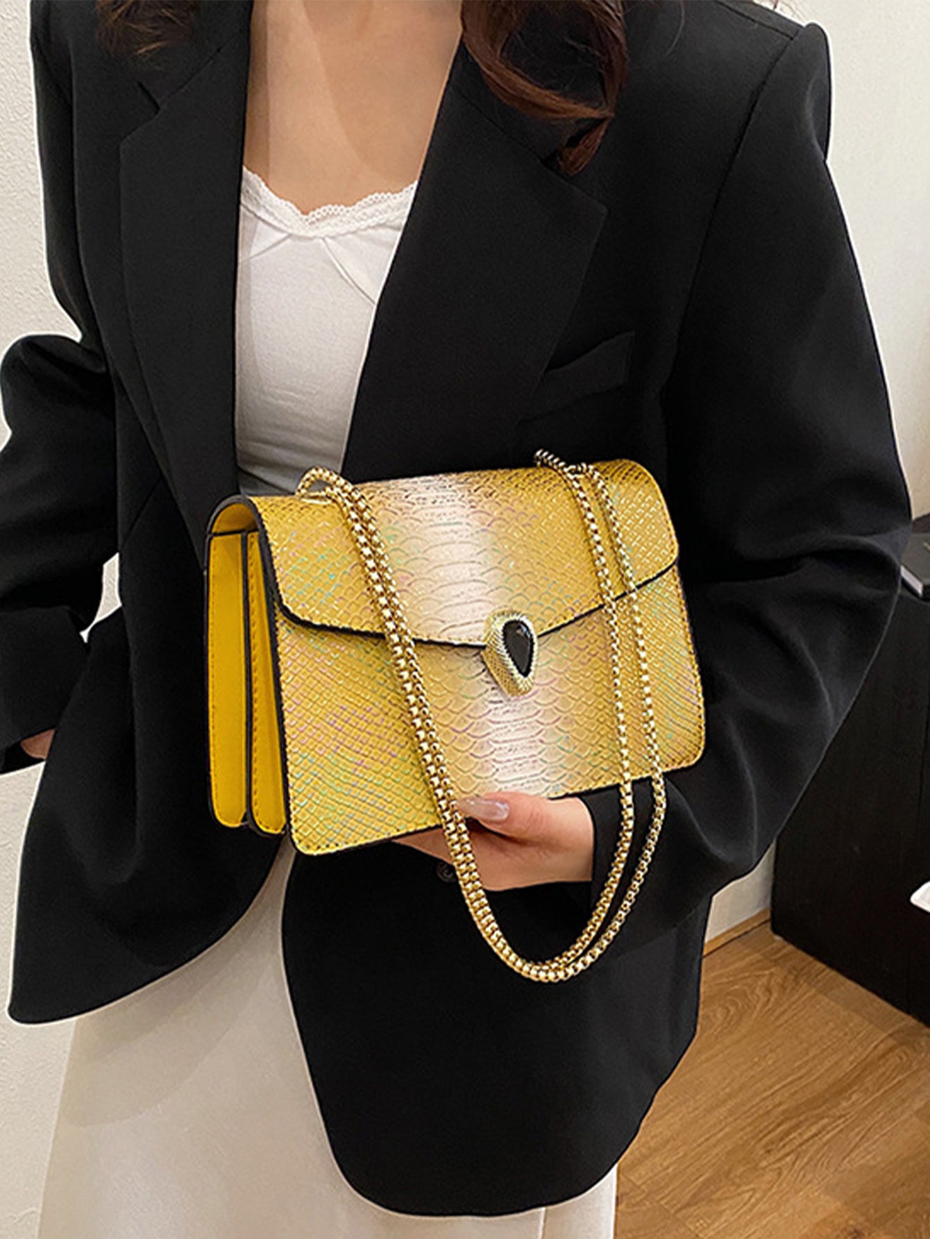 light luxury retro chain small square bag