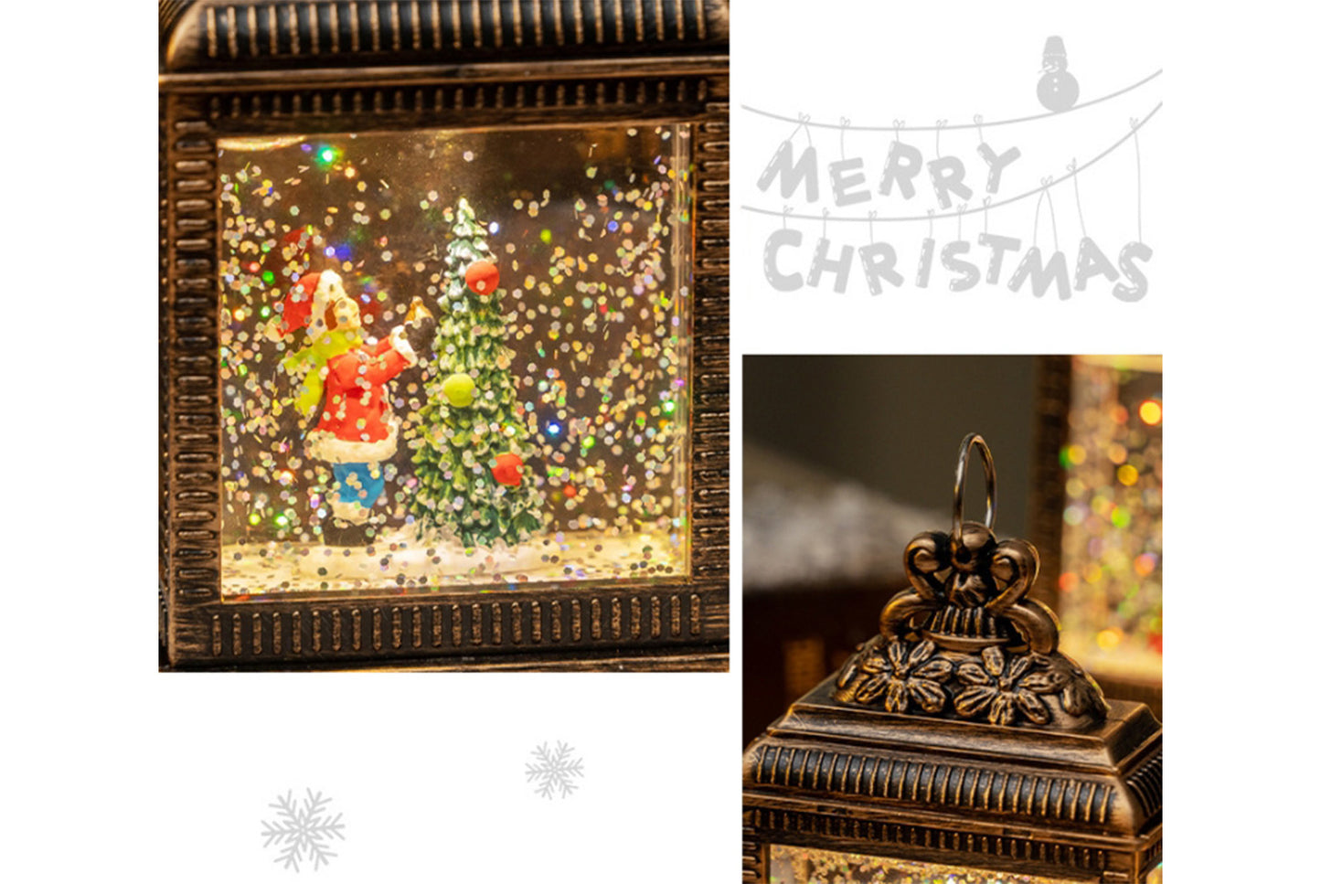 **Christmas Wind Lantern Night Light - Luminous Crystal Ball Ornament**