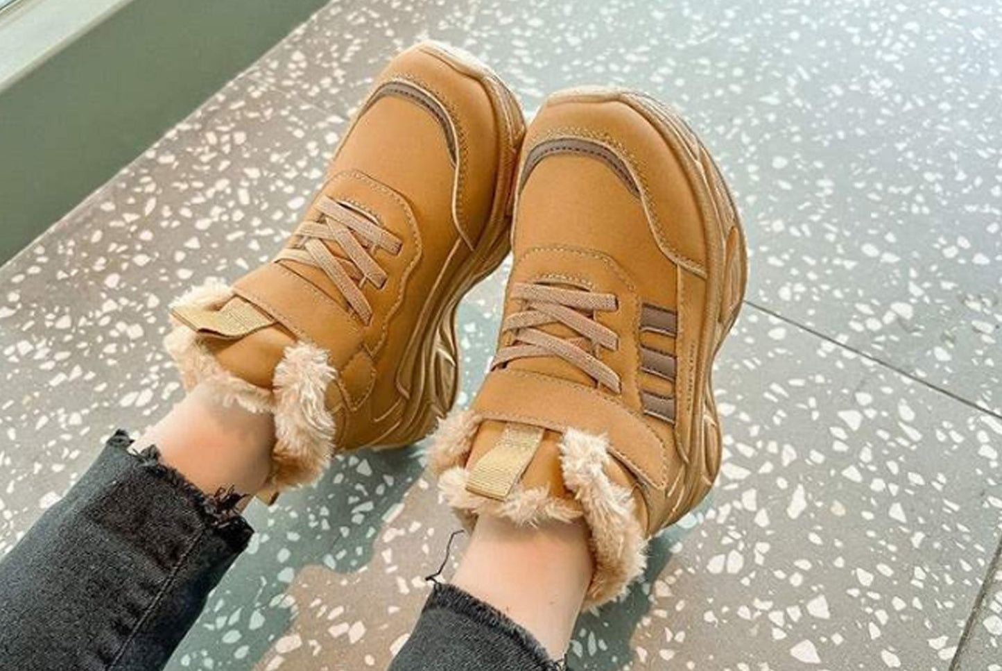 Girls' Fleece-Lined Sneakers, Warm High