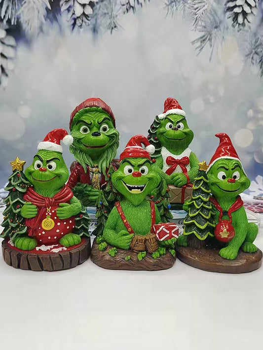 Christmas Grinch Green Hair Strange Resin Ornaments