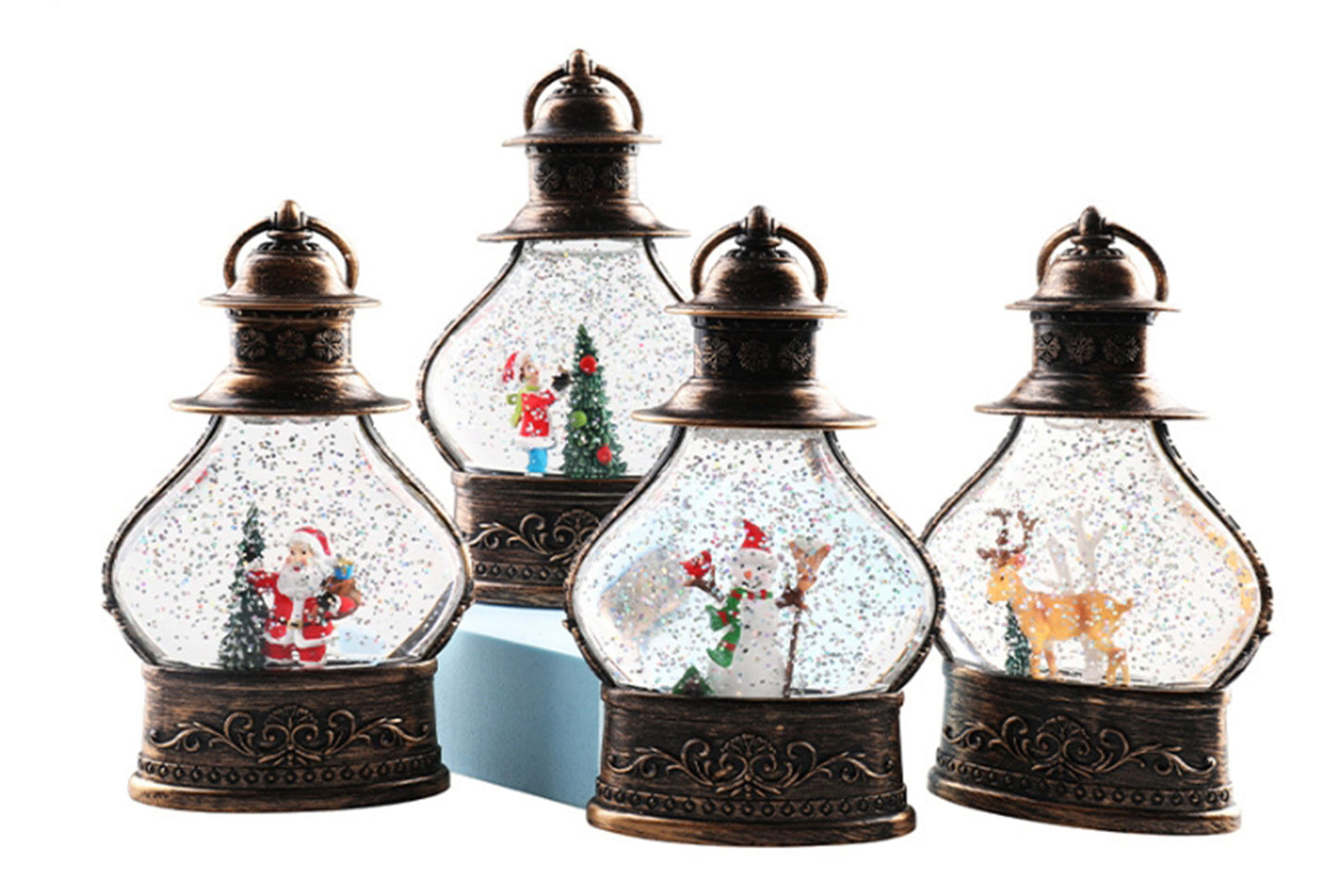 Christmas Snowflake Crystal Ball Night Light - Santa Claus Tree Fun Ornament*