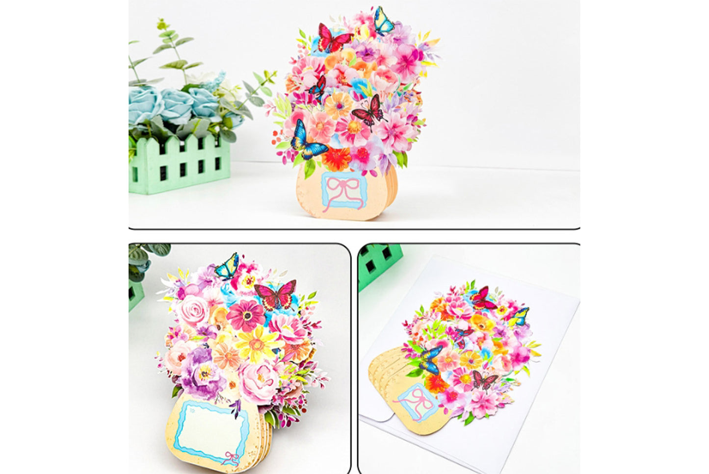 3D Pop-Up Greeting Card with Floral Design