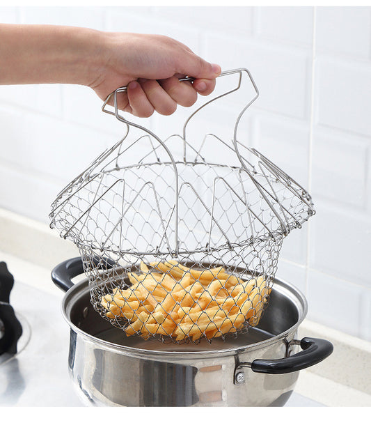 304 Stainless Steel Folding Frying Basket