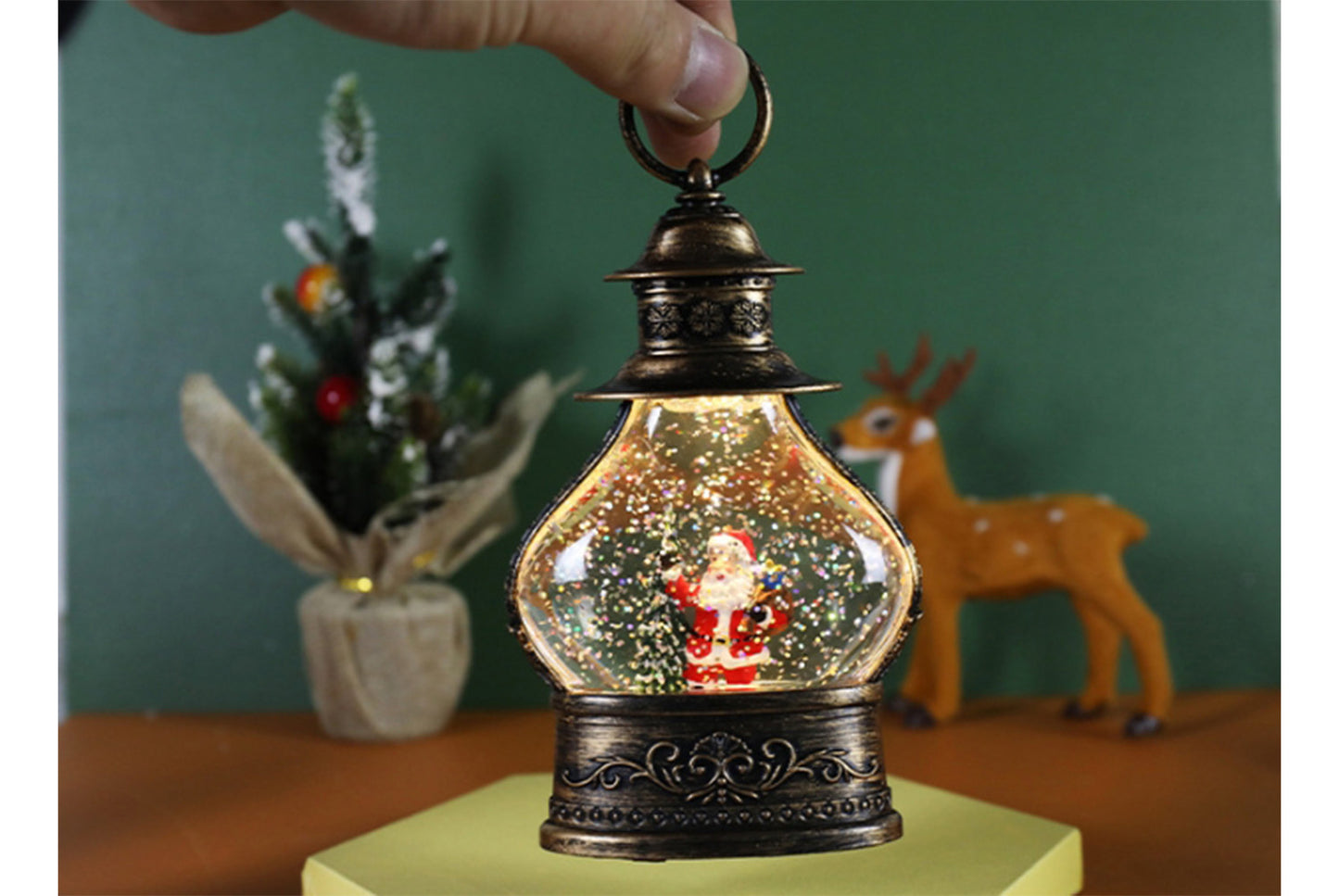 Christmas Snowflake Crystal Ball Night Light - Santa Claus Tree Fun Ornament*