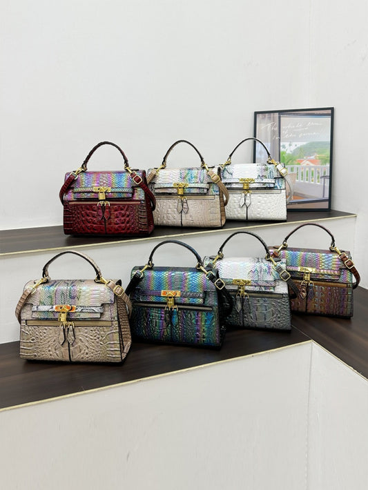 Colorful Crocodile Pattern PU Shoulder Bag