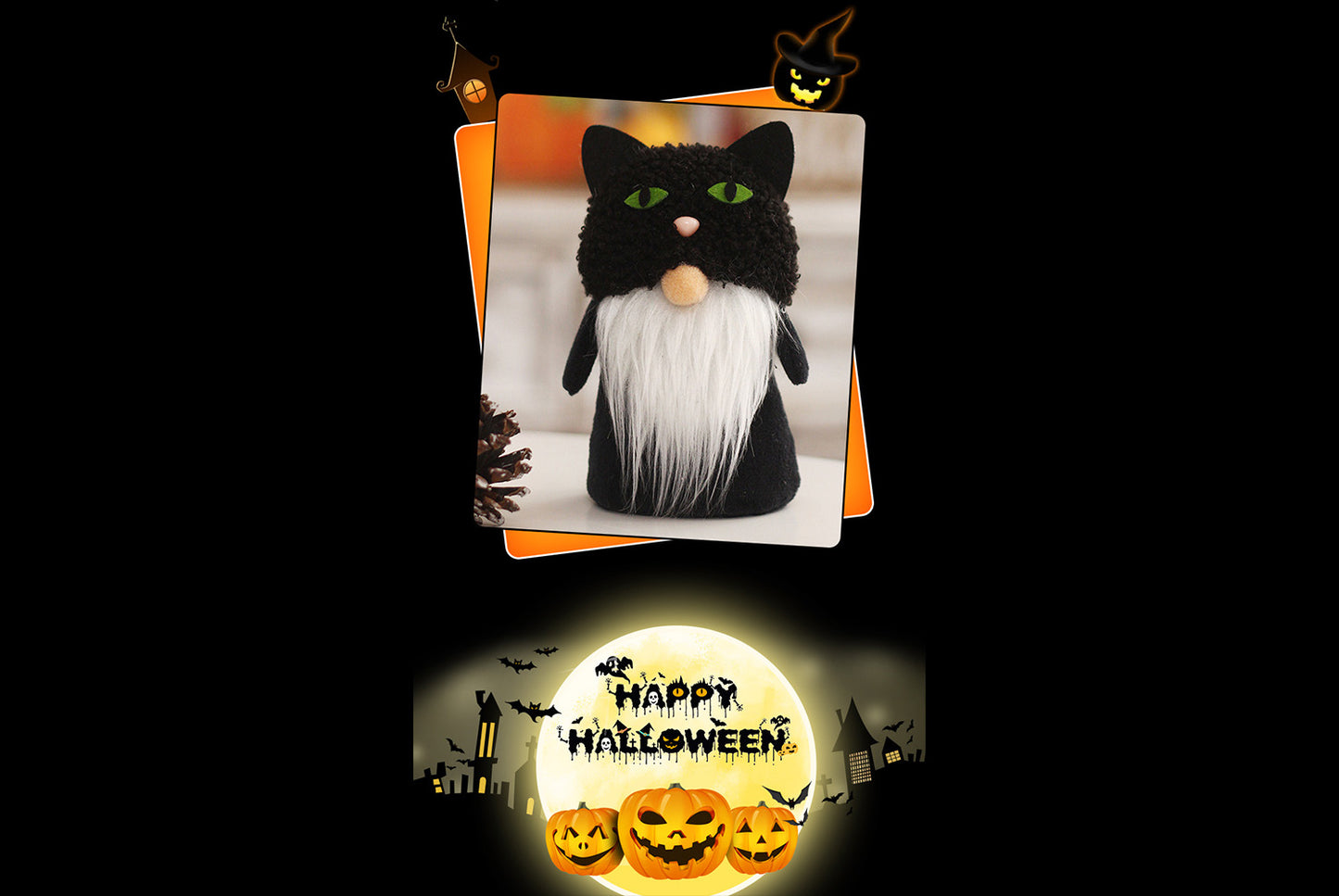 **Halloween Decorative Stuffed Figure: Cute Ghost Pumpkin Faceless Old Man**