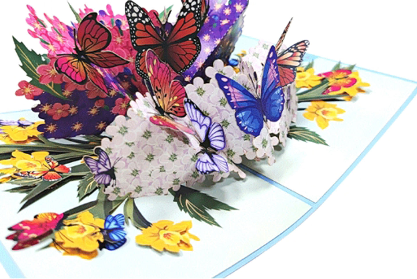 3D Stereoscopic Butterfly and Flower Greeting Card