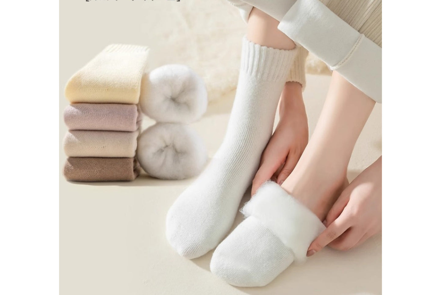 5-Pair Pack of Extra Thick Fleece Terry Socks