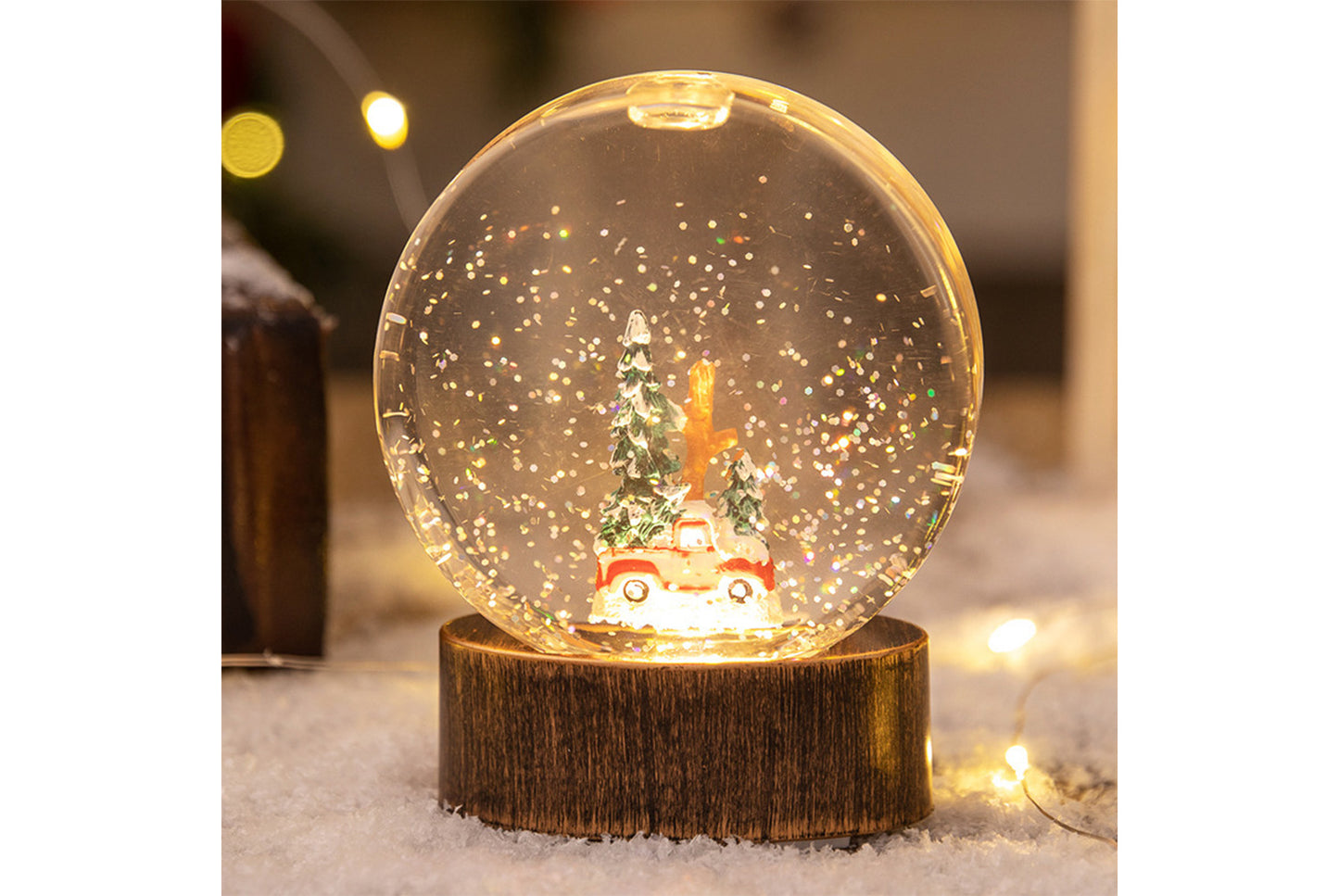 **Christmas Glowing Crystal Ball Night Light - Creative Scenery Ornaments**