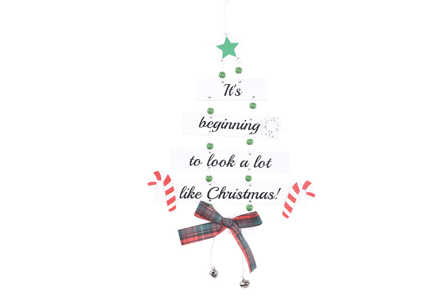 **Christmas Tree Shaped Wooden Ornament - Colorful Letter Ornament**