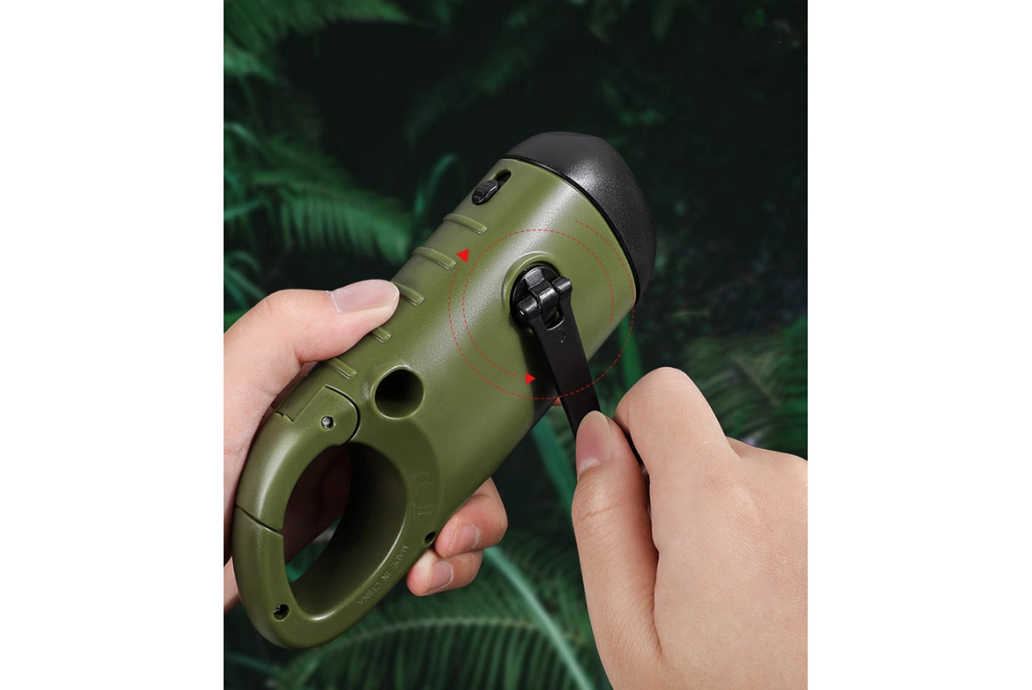 Solar-Powered Flashlight, Hand-Cranked/USB Rechargeable