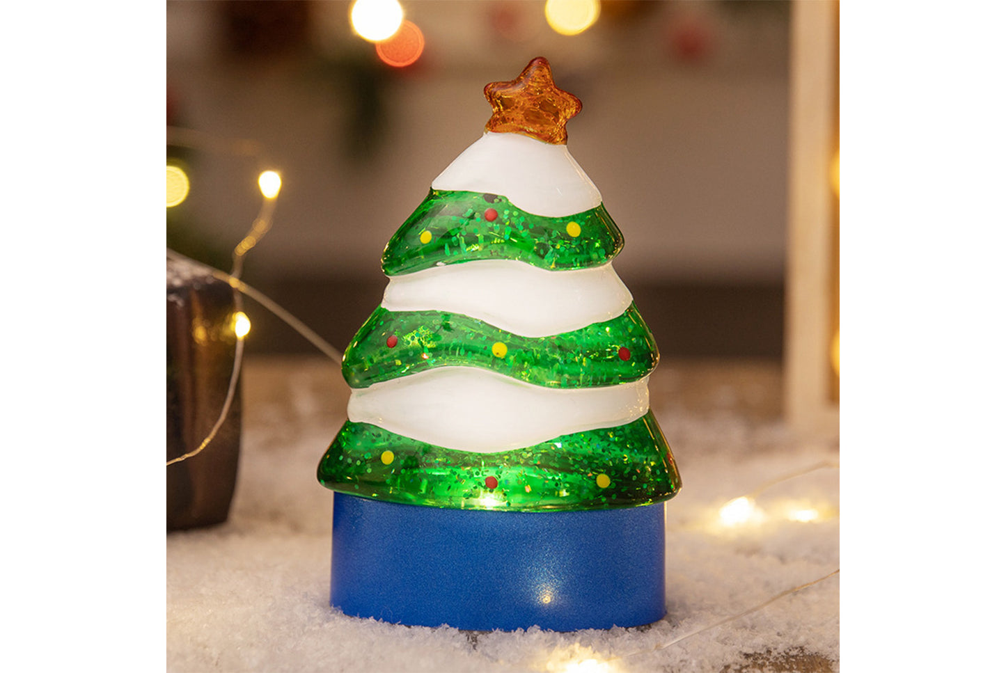 **Christmas Glowing Tree Ornament - Holiday Desktop Night Light**