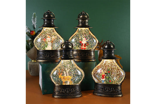 Christmas Snowflake Crystal Ball Night Light - Santa Claus Tree Fun Ornament*