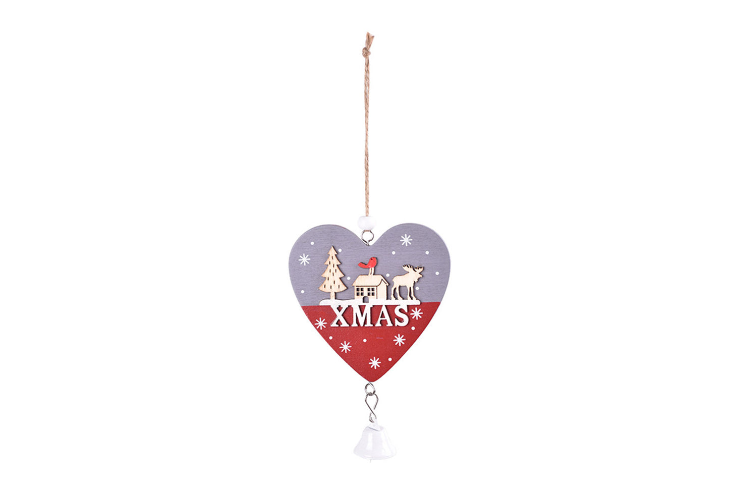 **Wooden Christmas Ornament Set - Classic Holiday Decoration**
