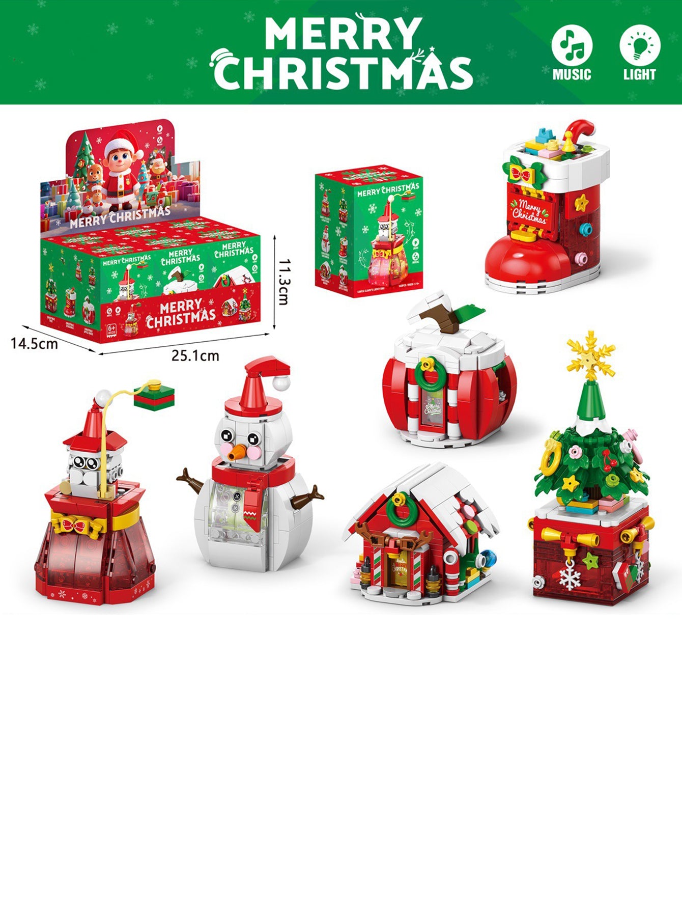 Christmas Building Block Countdown Calendar Blind Box Toy Set
