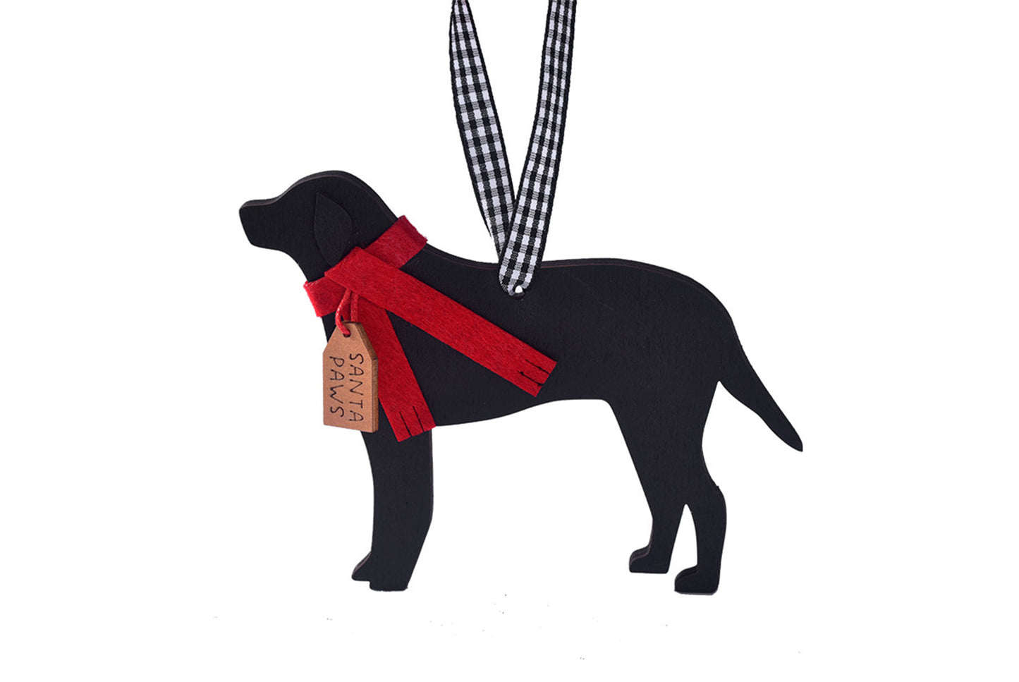 **Christmas Wooden Scarf Puppy Pendant - Holiday Tree Ornaments**