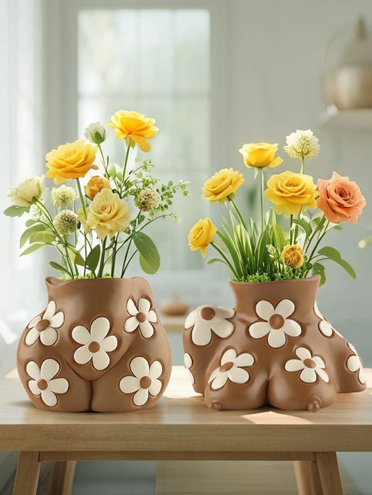 Human body art flowerpot