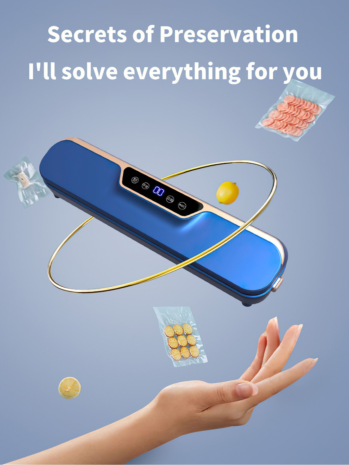 Pro Kitchen Vacuum Sealer with LCD: Preserve Freshness Effortlessly - 3 Colours