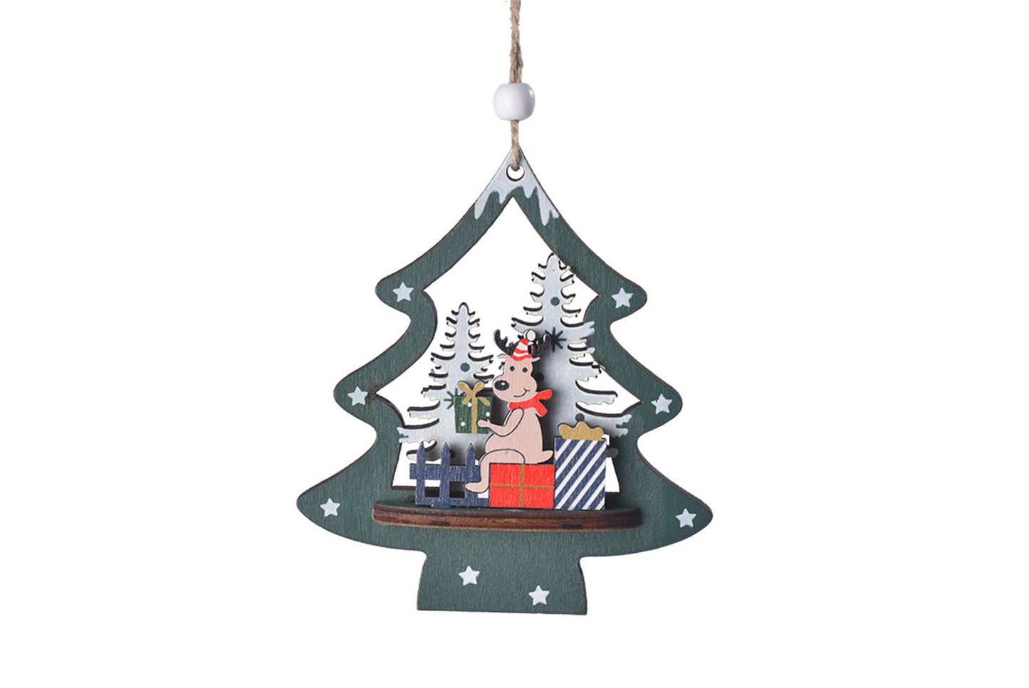 *Christmas Wooden 3D Ornament - Santa Claus, Snowman, and Deer Ornament*