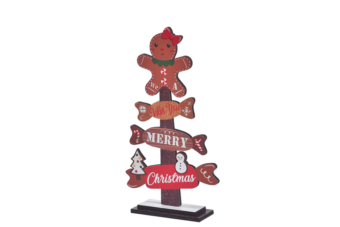 **Wooden Christmas Tree Ornament - Holiday Table Decoration**