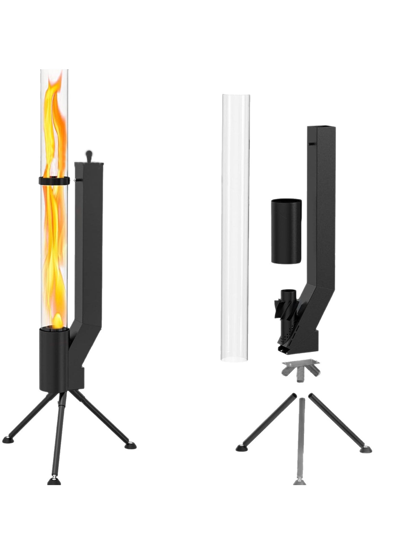 Vertical wood-burning rocket stove