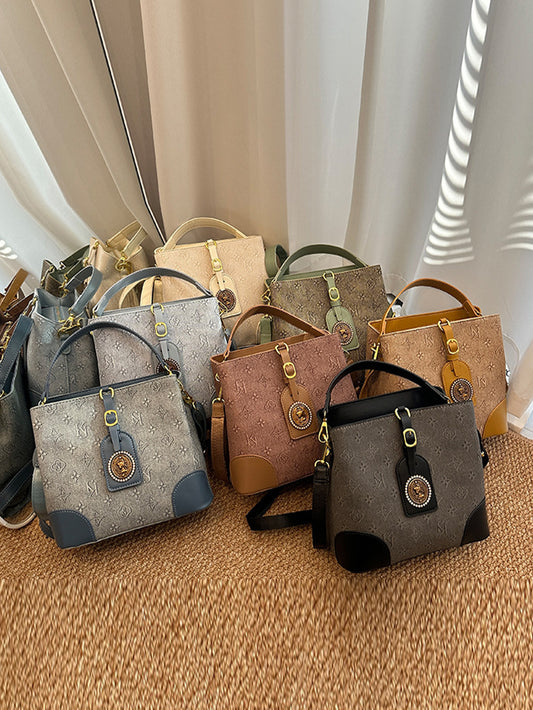 Retro Printed Tote Bucket Bag