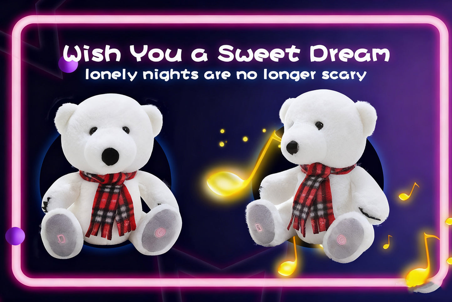 **Colorful Musical Light-Up Polar Bear