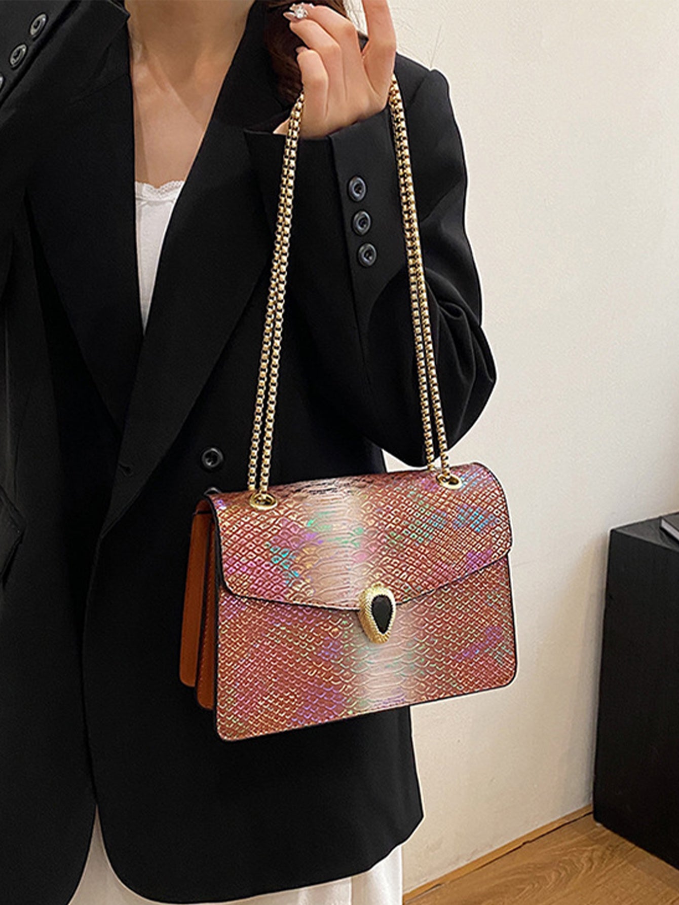 light luxury retro chain small square bag