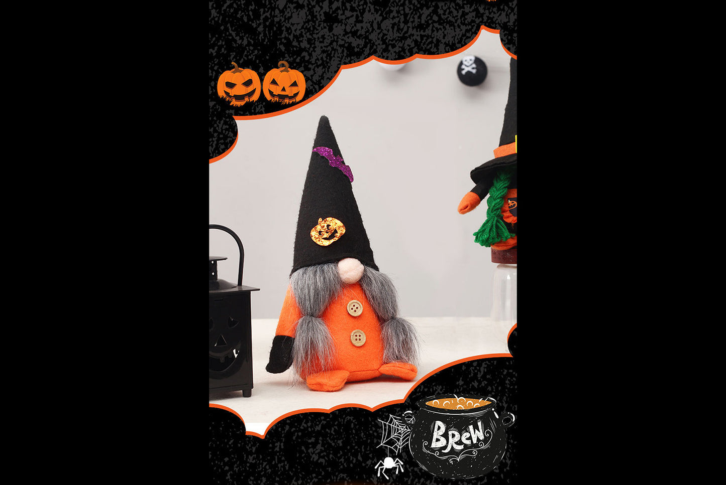 **Halloween Wizard Hat Faceless Old Man Doll Ornament**