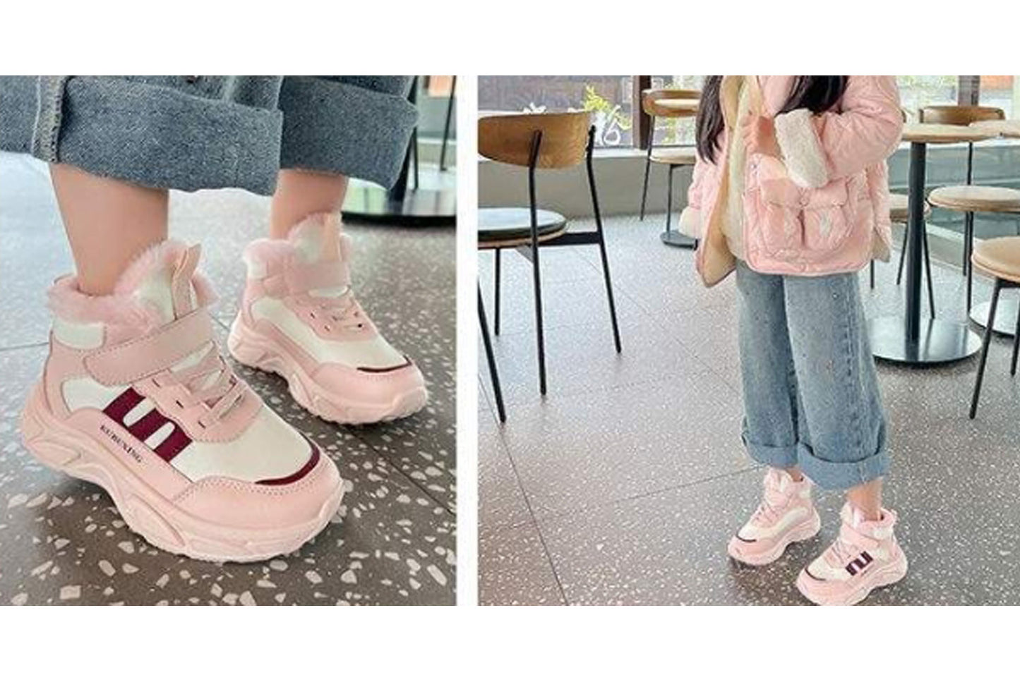 Girls' Fleece-Lined Sneakers, Warm High