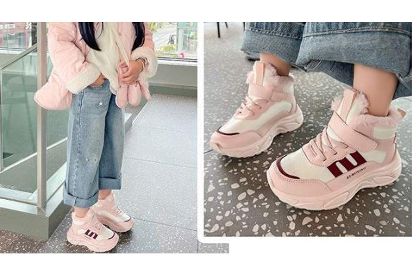 Girls' Fleece-Lined Sneakers, Warm High