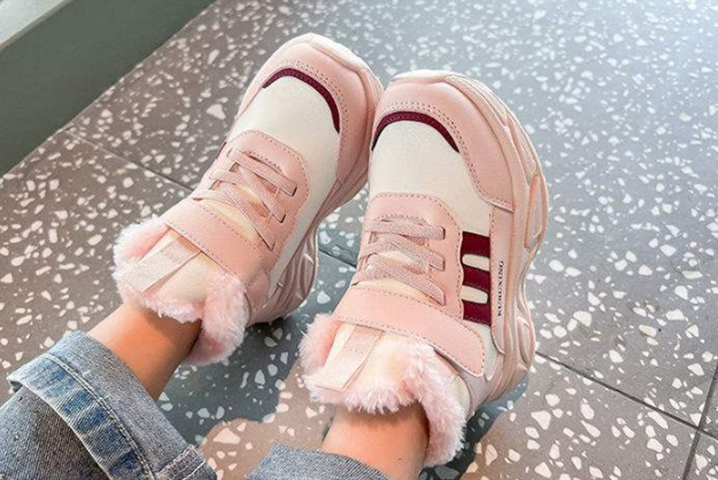 Girls' Fleece-Lined Sneakers, Warm High