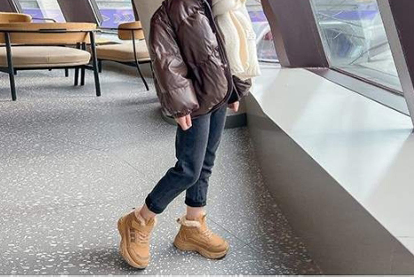 Girls' Fleece-Lined Sneakers, Warm High