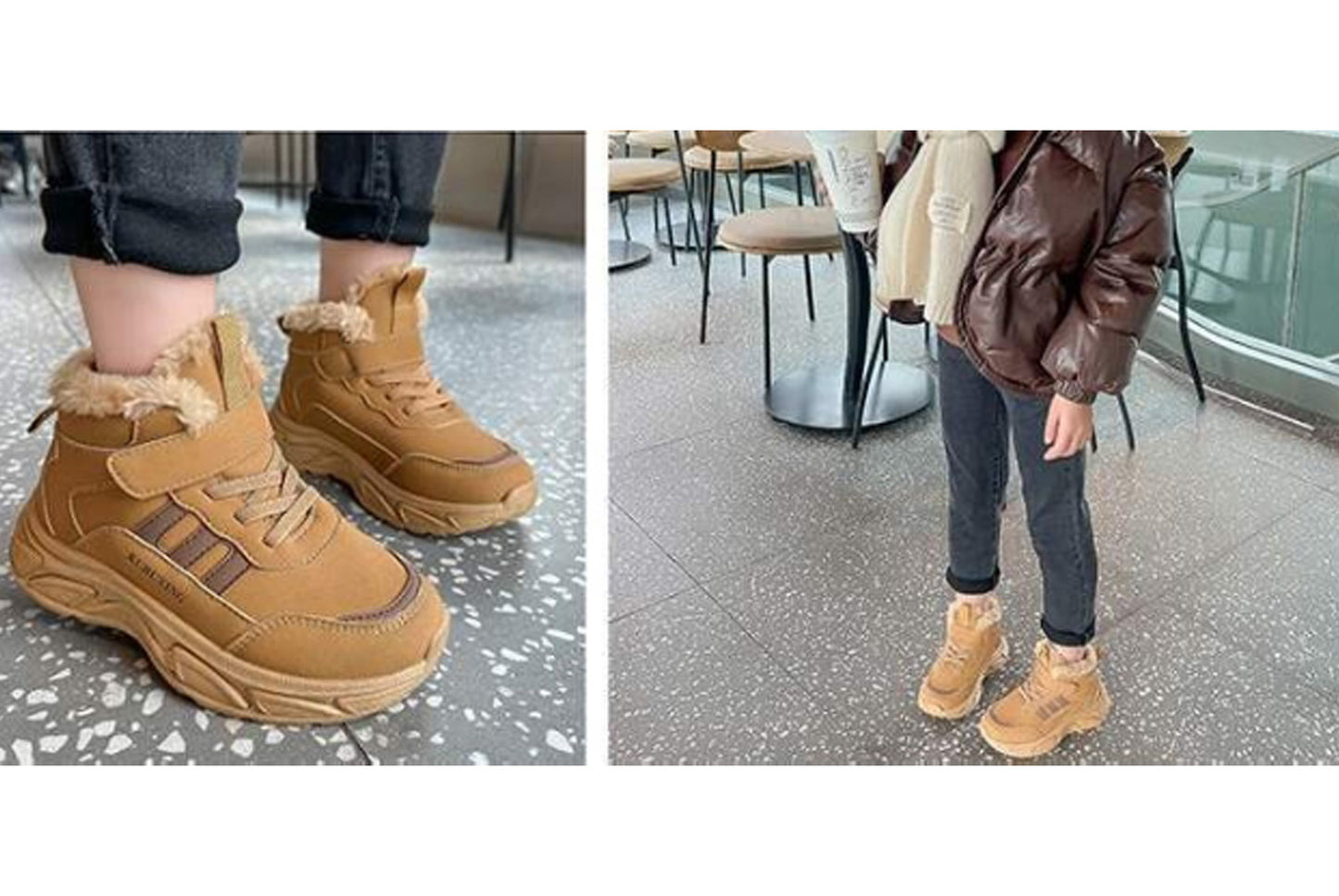 Girls' Fleece-Lined Sneakers, Warm High
