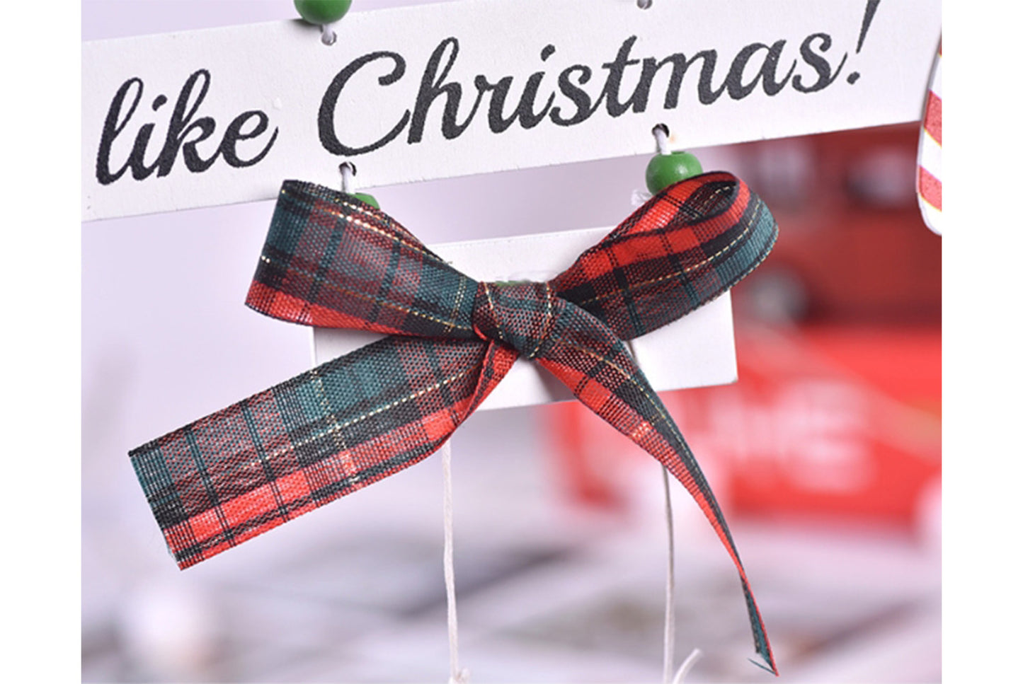 **Christmas Tree Shaped Wooden Ornament - Colorful Letter Ornament**