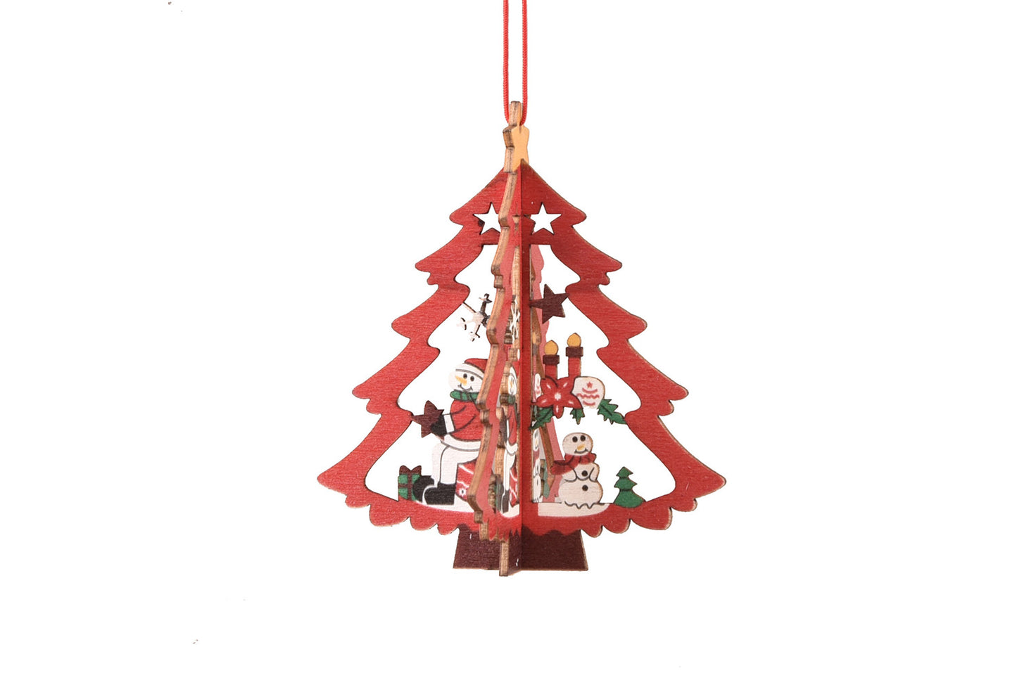 **Christmas Wooden 3D Pendant - Laser-Cut Snowflake Bell Ornament**