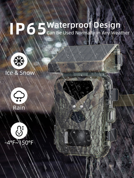 HD Solar-Powered Trail Camera: Outdoor Surveillance Monitor